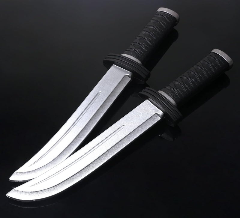 DAYSTART 12.5" PU Foam Training Daggers for Martial Arts Practice, Realistic Fake Foam Swords with Plastic Core for Costume Party Props, 2 Pack - Image 2